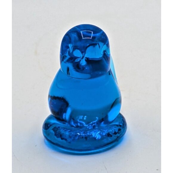 Bluebird of Happiness Leo Ward 1994 Signed Miniature Blue Glass Sculpture 2" - Picture 2 of 7